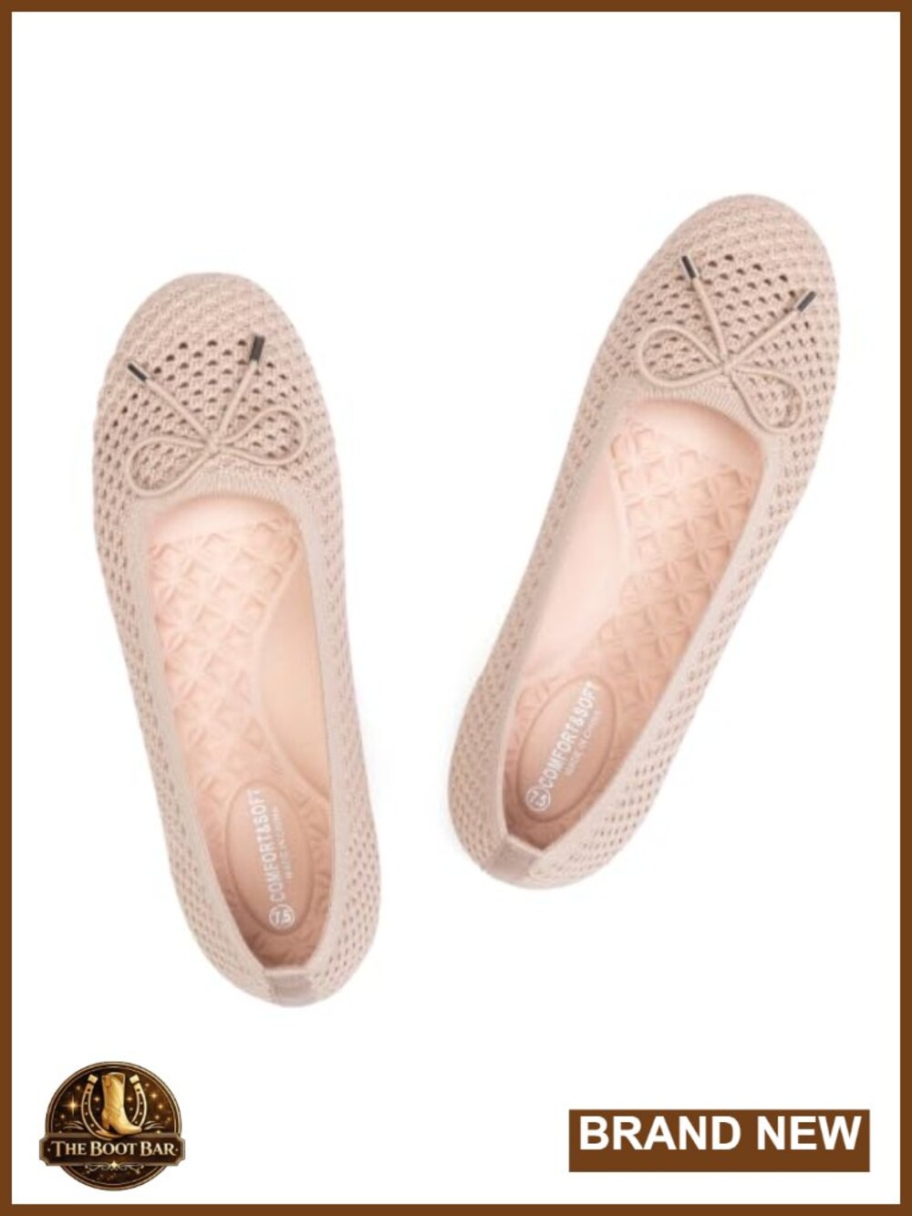Women's Mesh Knit Ballet Flats Round Toe Bow Slip-On Business Casual